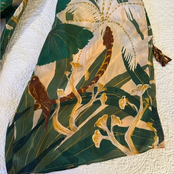 Farm Rio Tropical Green One-Shoulder jumpsuit - Picture 11 of 14